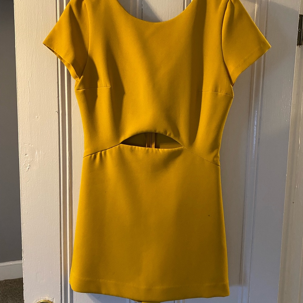 short romper from Zara! great fit… super flattering! color mustard